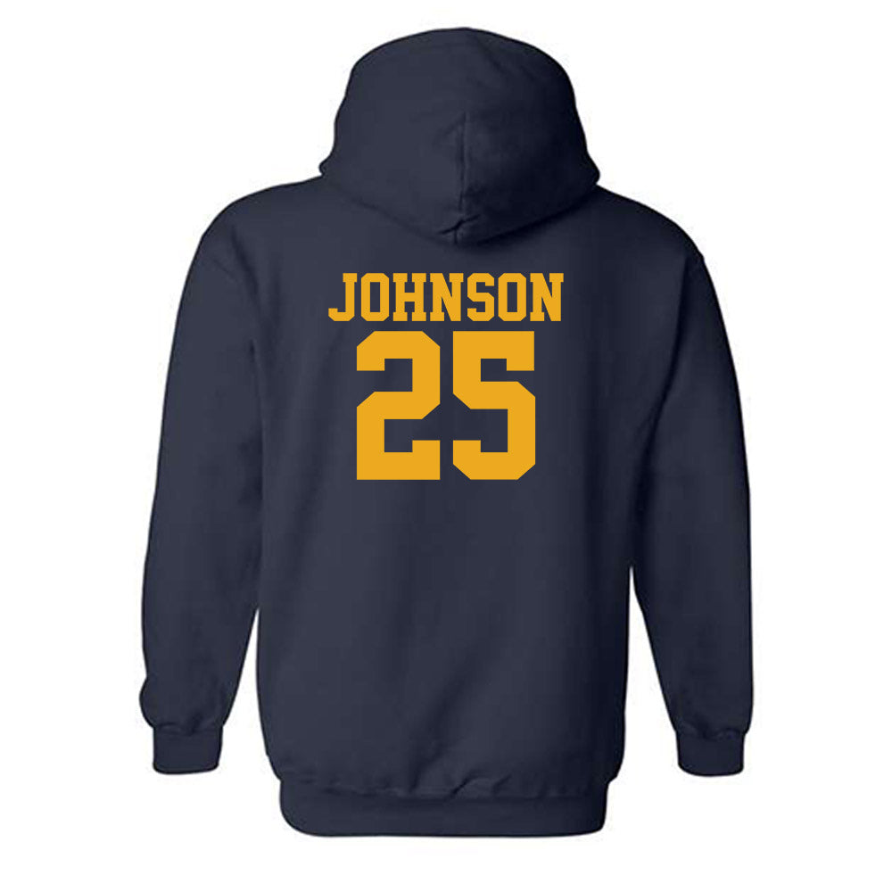 West Virginia - NCAA Women's Basketball : Loghan Johnson - Fashion Shersey Hooded Sweatshirt-1
