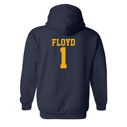 West Virginia - NCAA Men's Basketball : Jasper Floyd - Fashion Shersey Hooded Sweatshirt-1