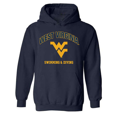 West Virginia - NCAA Men's Swimming & Diving : Preston Bennett - Fashion Shersey Hooded Sweatshirt-0