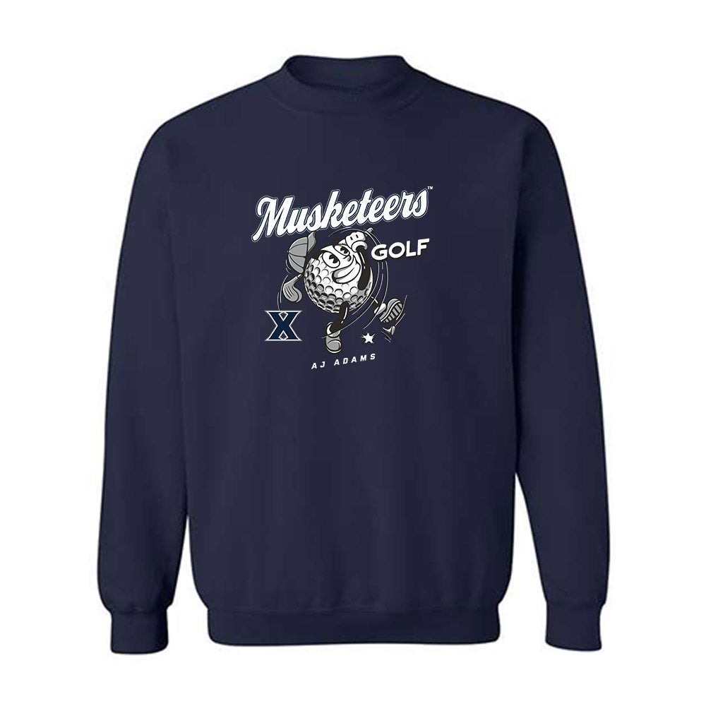 Xavier - NCAA Men's Golf : AJ Adams - Fashion Shersey Crewneck Sweatshirt-0