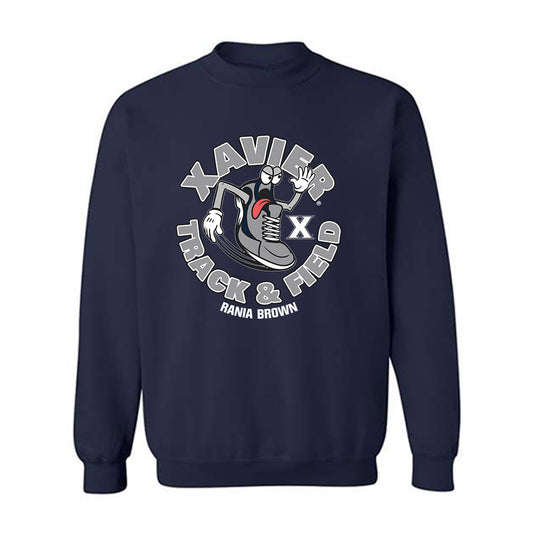 Xavier - NCAA Men's Track & Field : Rania Brown - Fashion Shersey Crewneck Sweatshirt-0