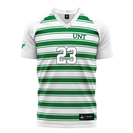 North Texas - NCAA Women's Soccer : Rachel Roebuck - White Stripe Soccer Jersey-0