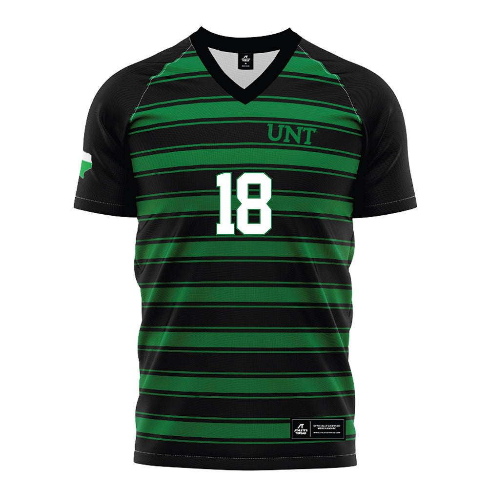 North Texas - NCAA Women's Soccer : Peyton Renfro - Black Stripe Soccer Jersey-0