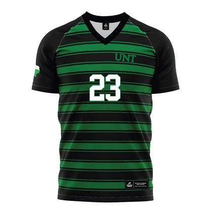 North Texas - NCAA Women's Soccer : Rachel Roebuck - Black Stripe Soccer Jersey-0