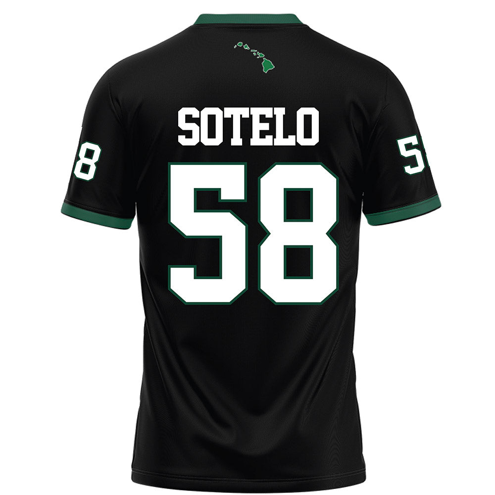 Hawaii - NCAA Football : Zhen-keith Sotelo - Black Football Jersey