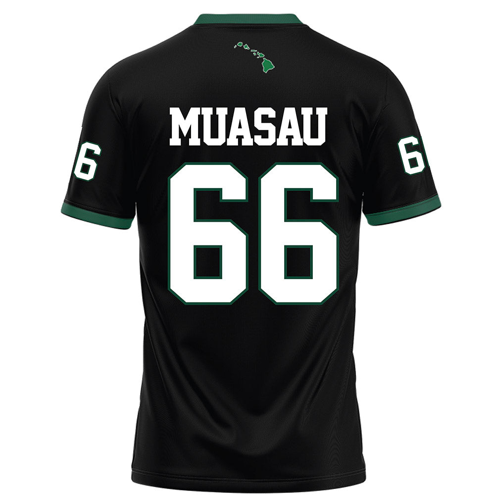 Hawaii - NCAA Football : Sergio Muasau - Black Football Jersey