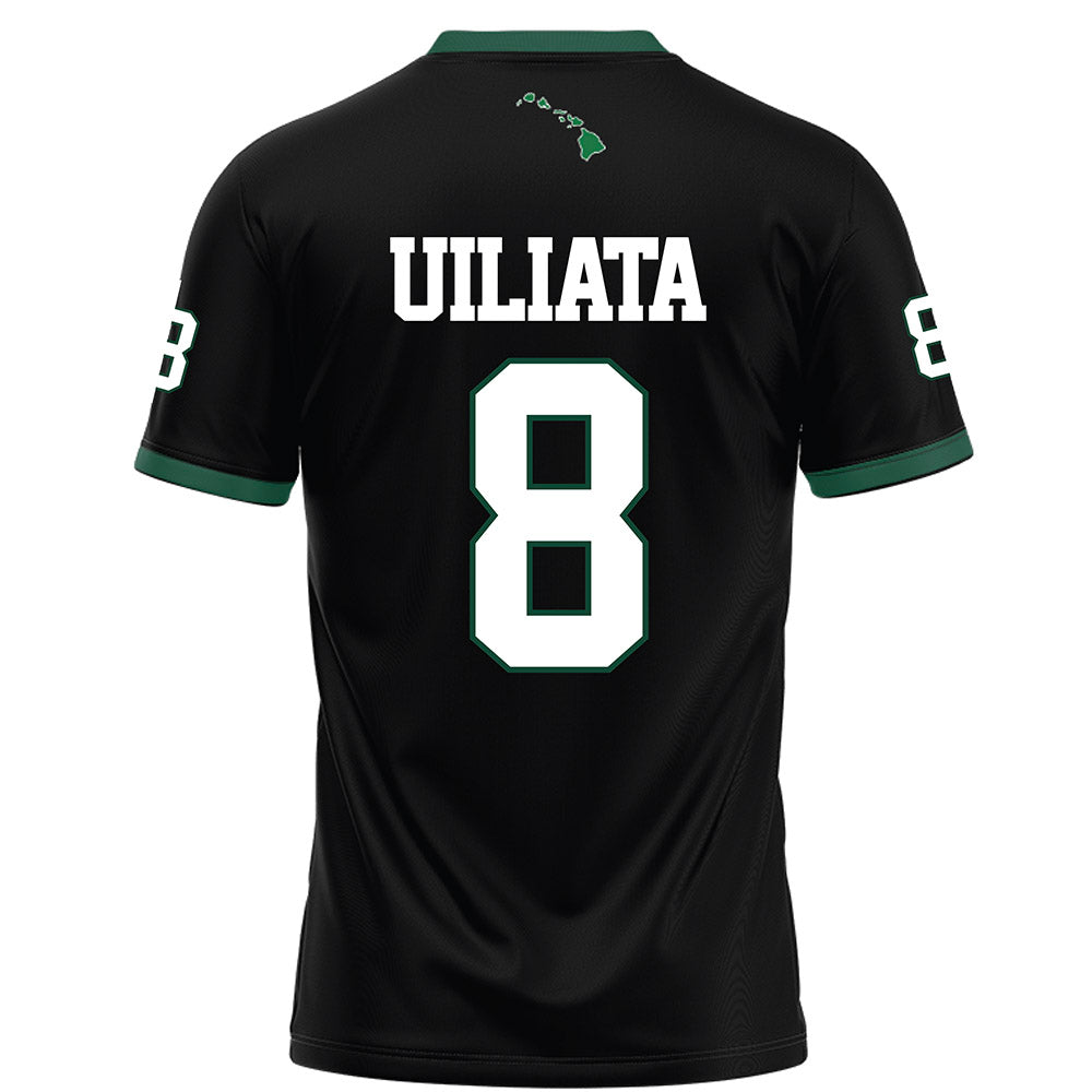 Hawaii - NCAA Football : Liatama Uiliata - Black Football Jersey-1