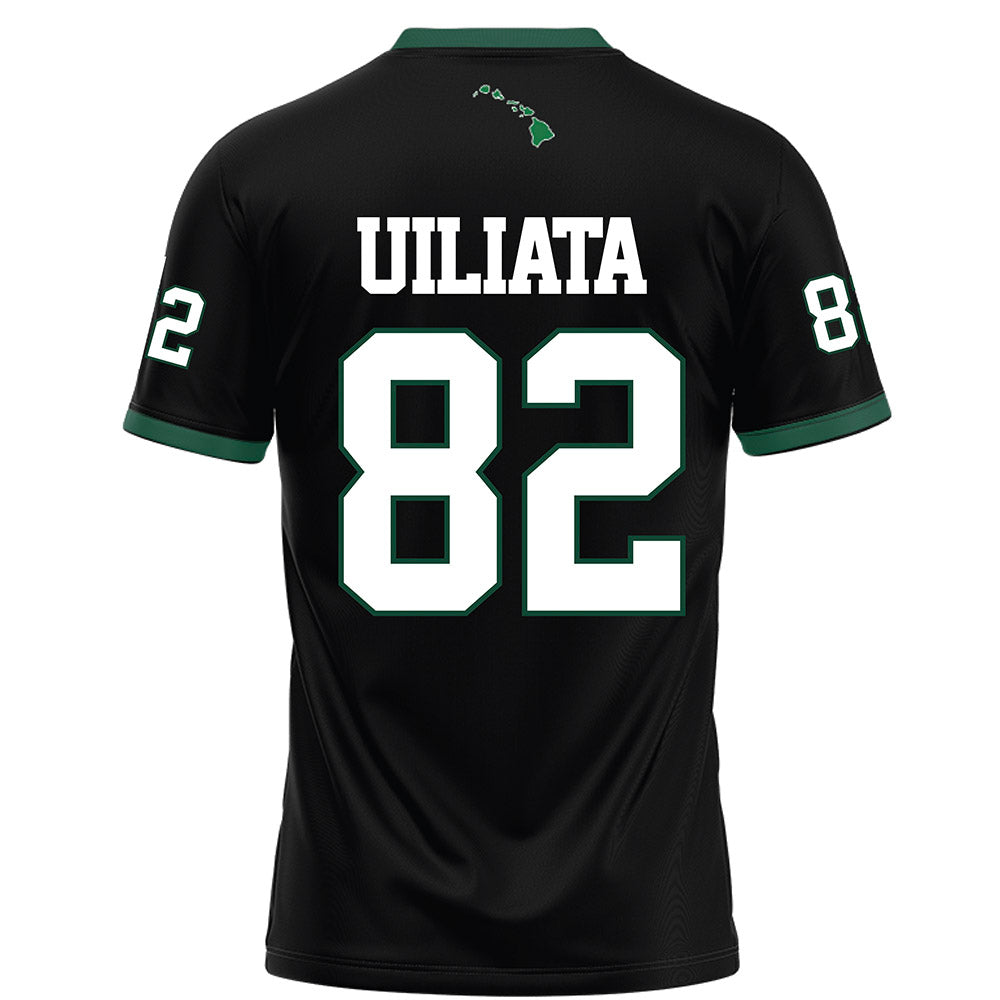 Hawaii - NCAA Football : Liatama Uiliata - Black Football Jersey