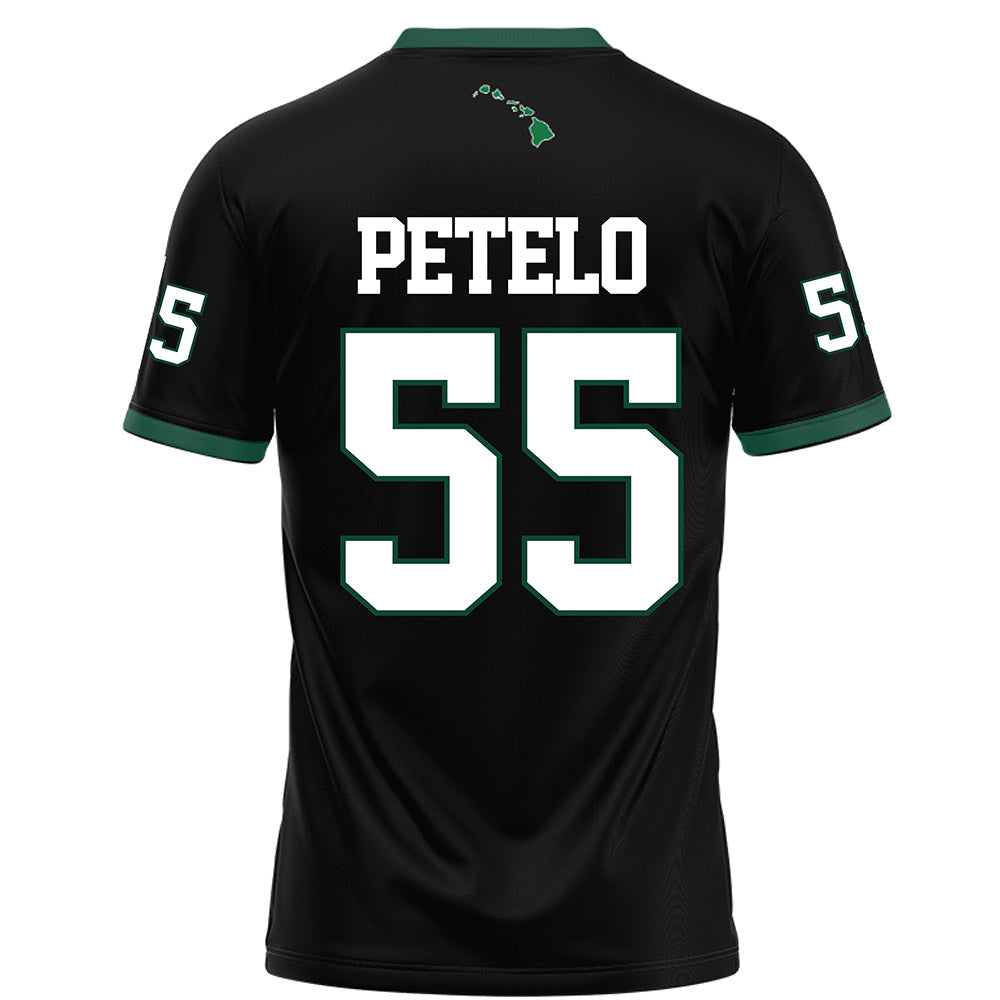 Hawaii - NCAA Football : Zoram Petelo - Black Football Jersey-1