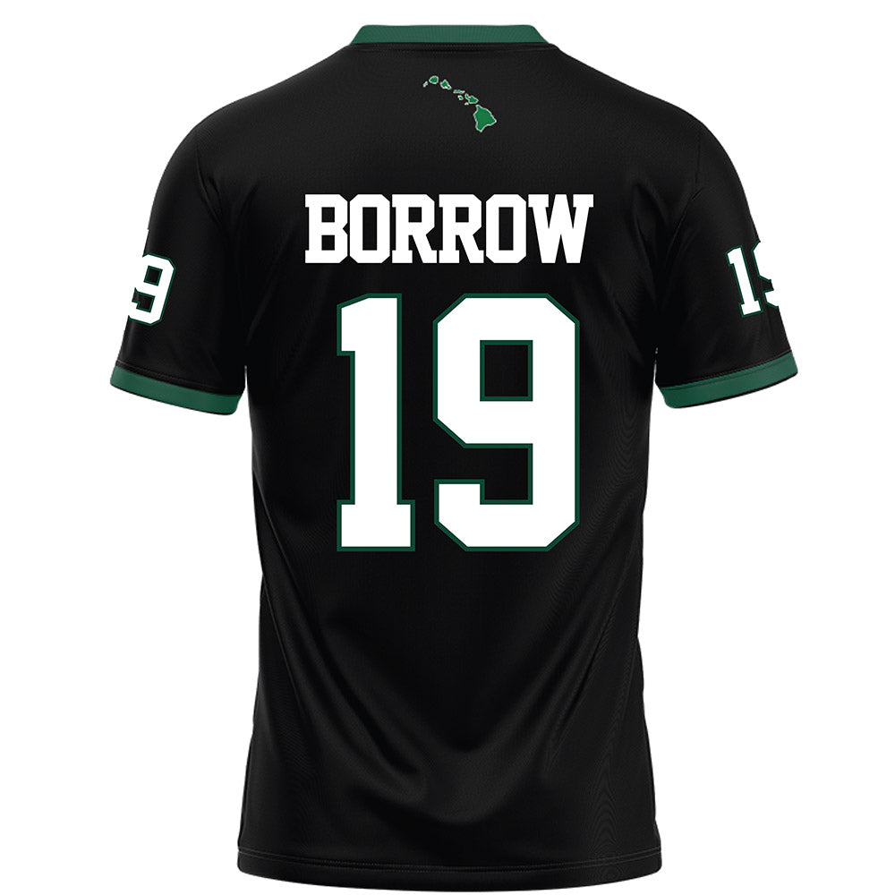 Hawaii - NCAA Football : Lucas Borrow - Black Football Jersey