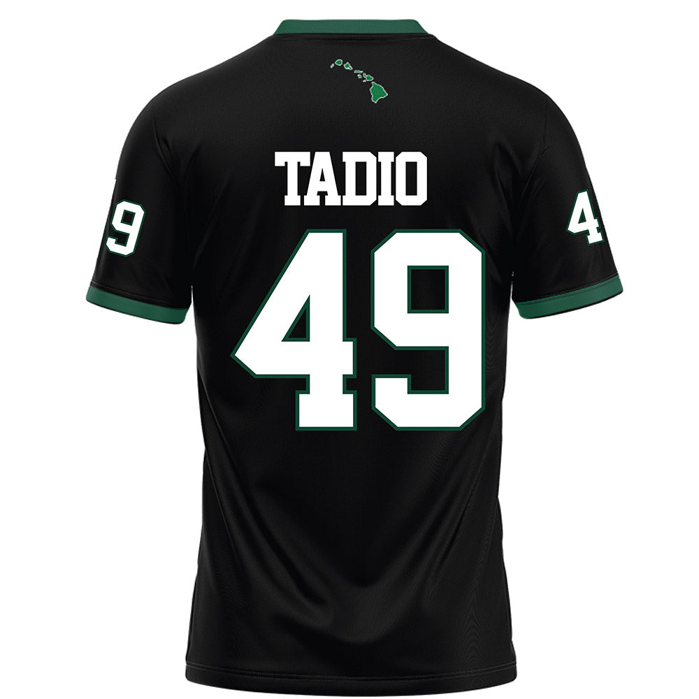Hawaii - NCAA Football : Dennis Tadio - Black Football Jersey-1