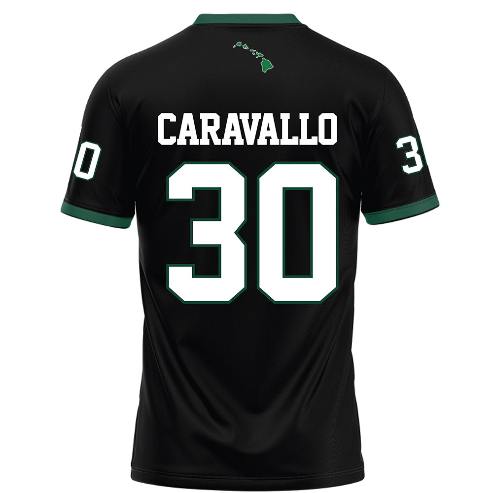 Hawaii - NCAA Football : Nazaiah Caravallo - Black Football Jersey