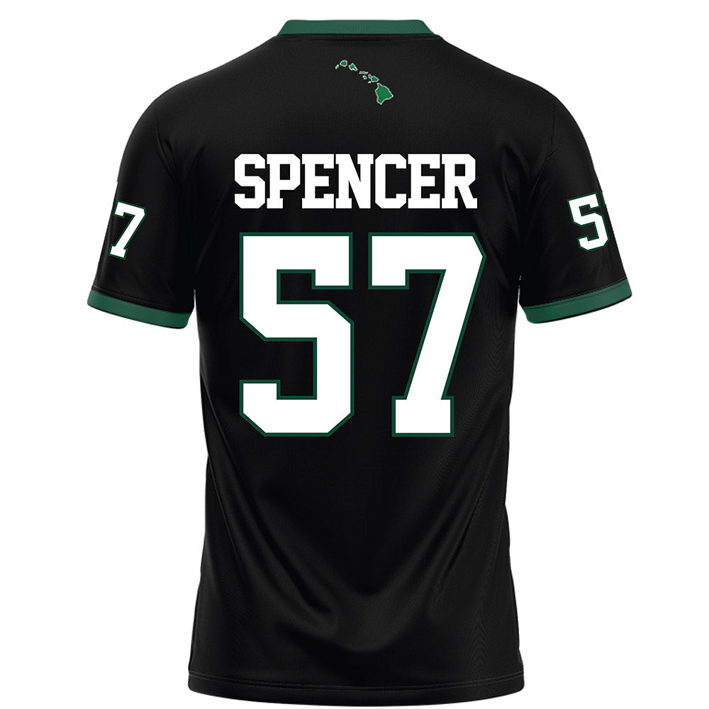 Hawaii - NCAA Football : Ethan Spencer - Black Football Jersey-1