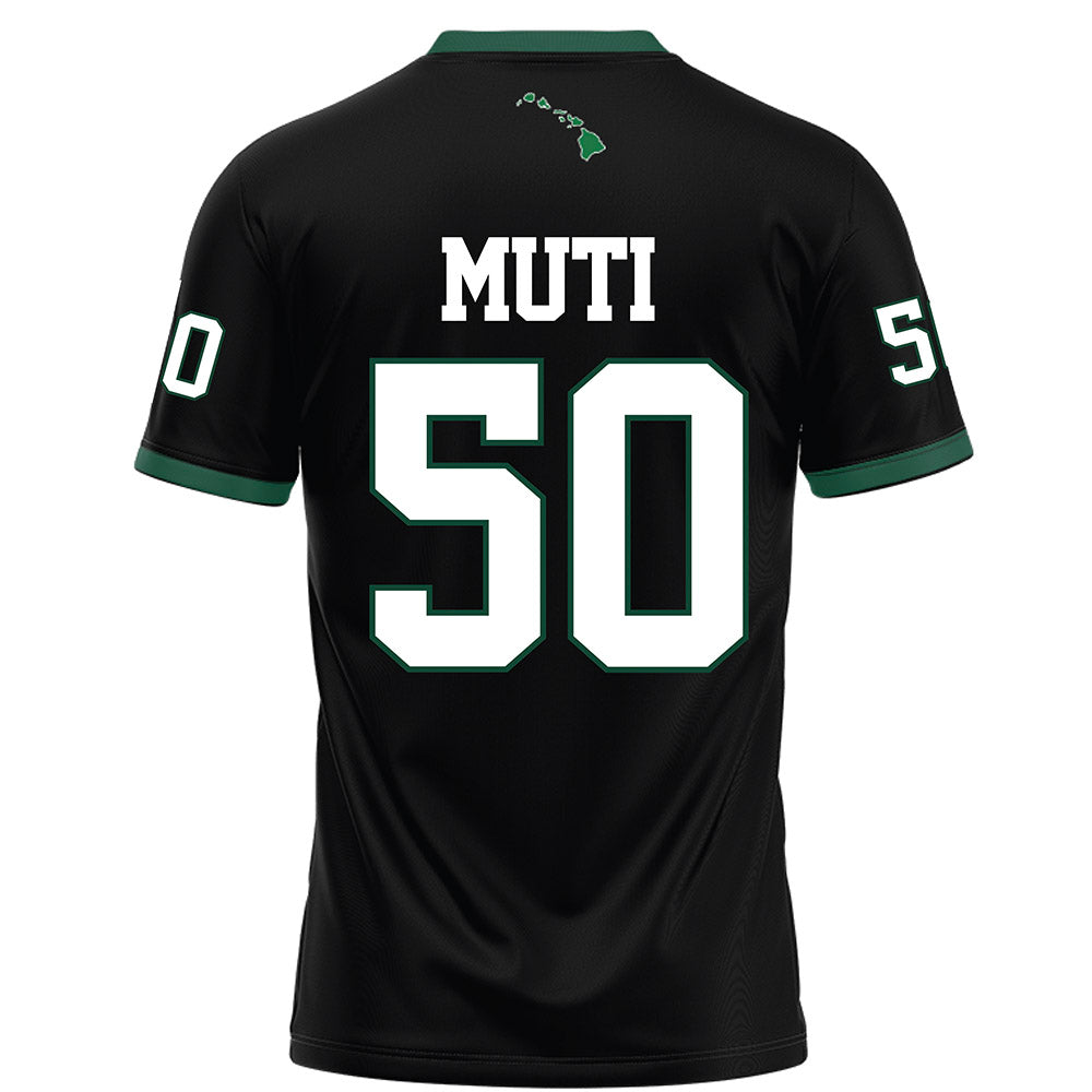 Hawaii - NCAA Football : Tu'i Neau Muti - Black Football Jersey-1