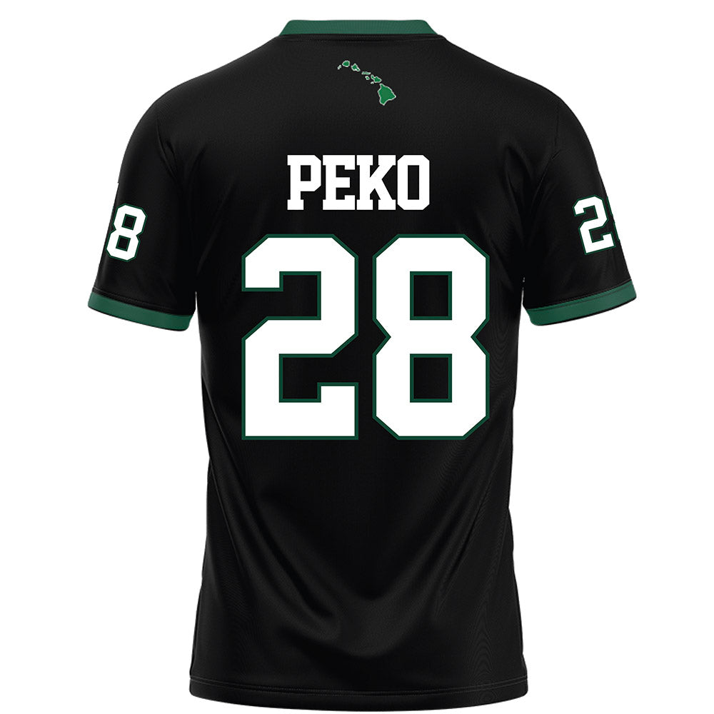 Hawaii - NCAA Football : Vaifanua Peko - Black Football Jersey-1