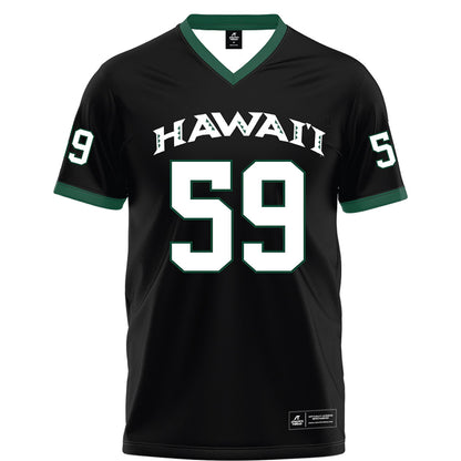 Hawaii - NCAA Football : Kuao Peihopa - Black Football Jersey