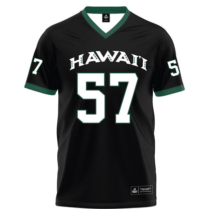 Hawaii - NCAA Football : Ethan Spencer - Black Football Jersey-0