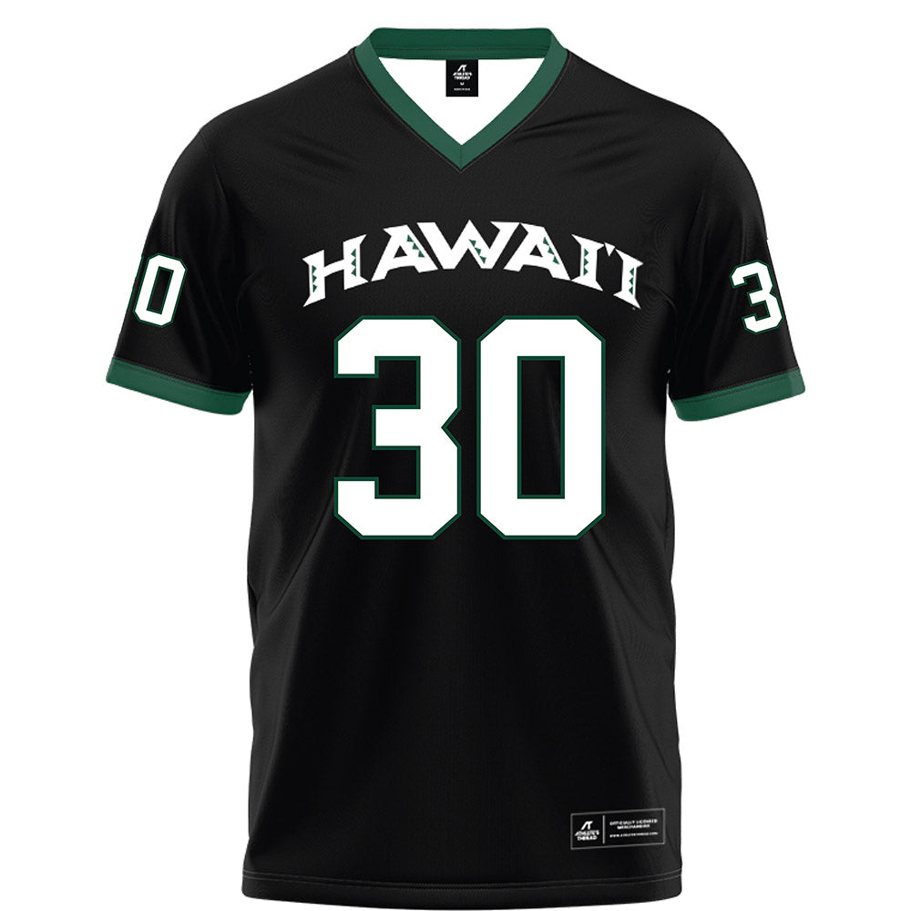 Hawaii - NCAA Football : Nazaiah Caravallo - Black Football Jersey