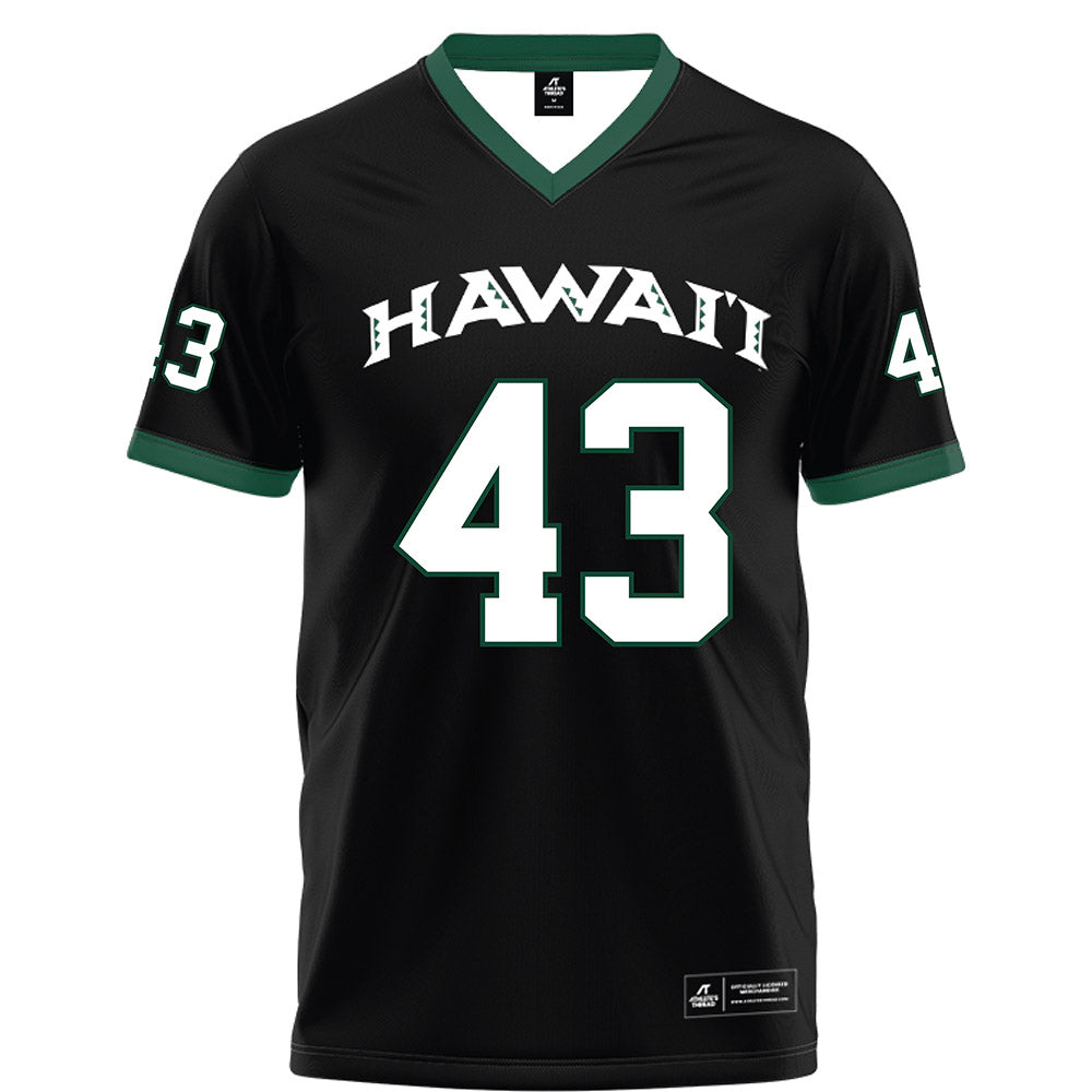 Hawaii - NCAA Football : Alika Cavaco-Amoy - Black Football Jersey-0
