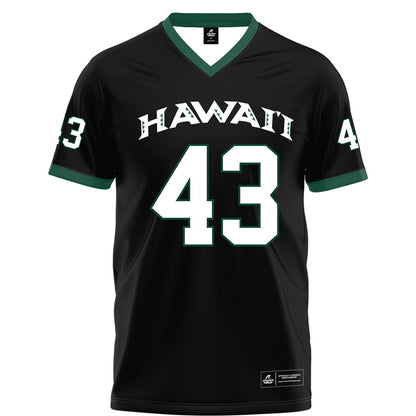 Hawaii - NCAA Football : Alika Cavaco-Amoy - Black Football Jersey-0