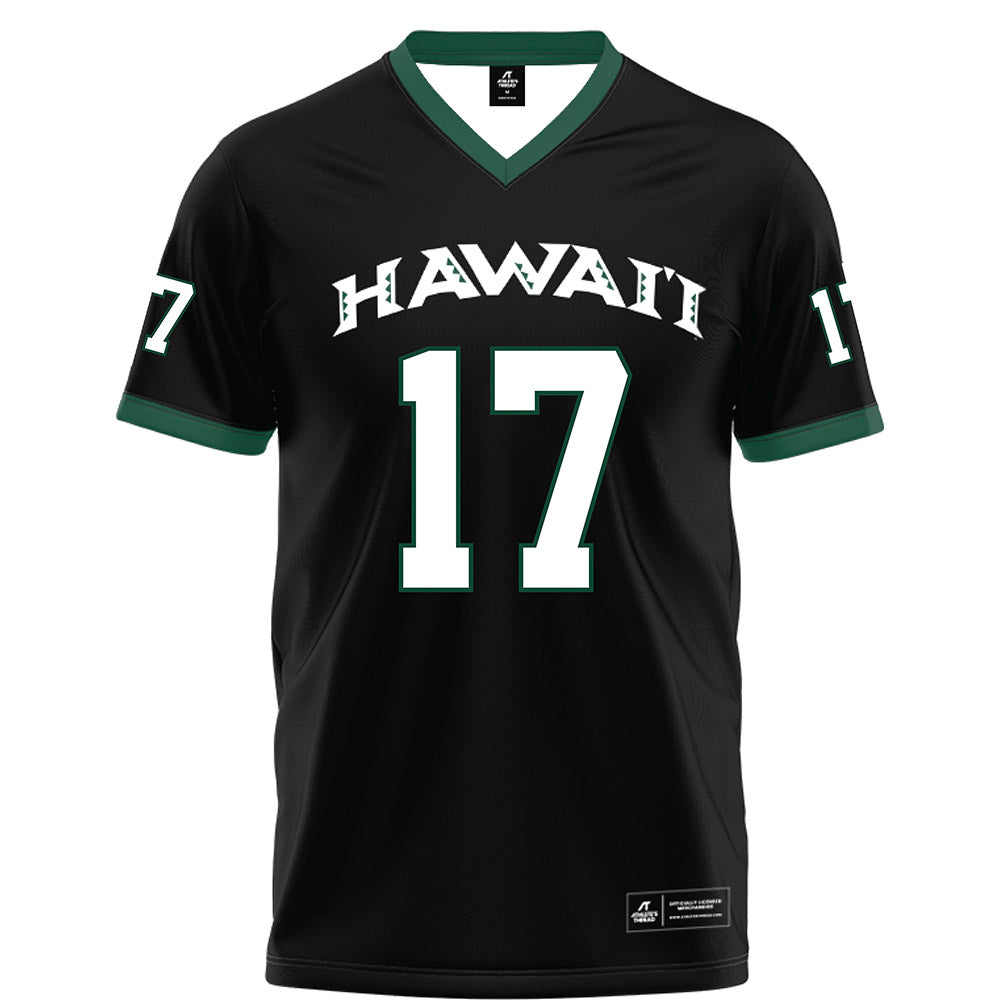 Hawaii - NCAA Football : Kansei Matsuzawa - Black Football Jersey-0