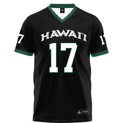 Hawaii - NCAA Football : Kansei Matsuzawa - Black Football Jersey-0