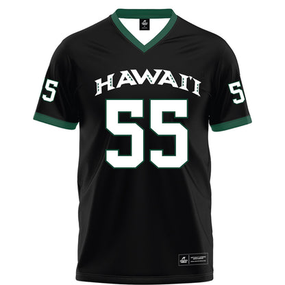 Hawaii - NCAA Football : Zoram Petelo - Black Football Jersey-0