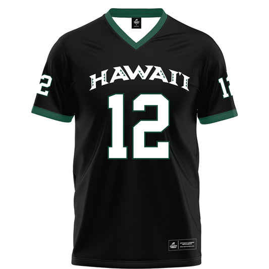 Hawaii - NCAA Football : Wynden Hoohuli - Black Football Jersey-0