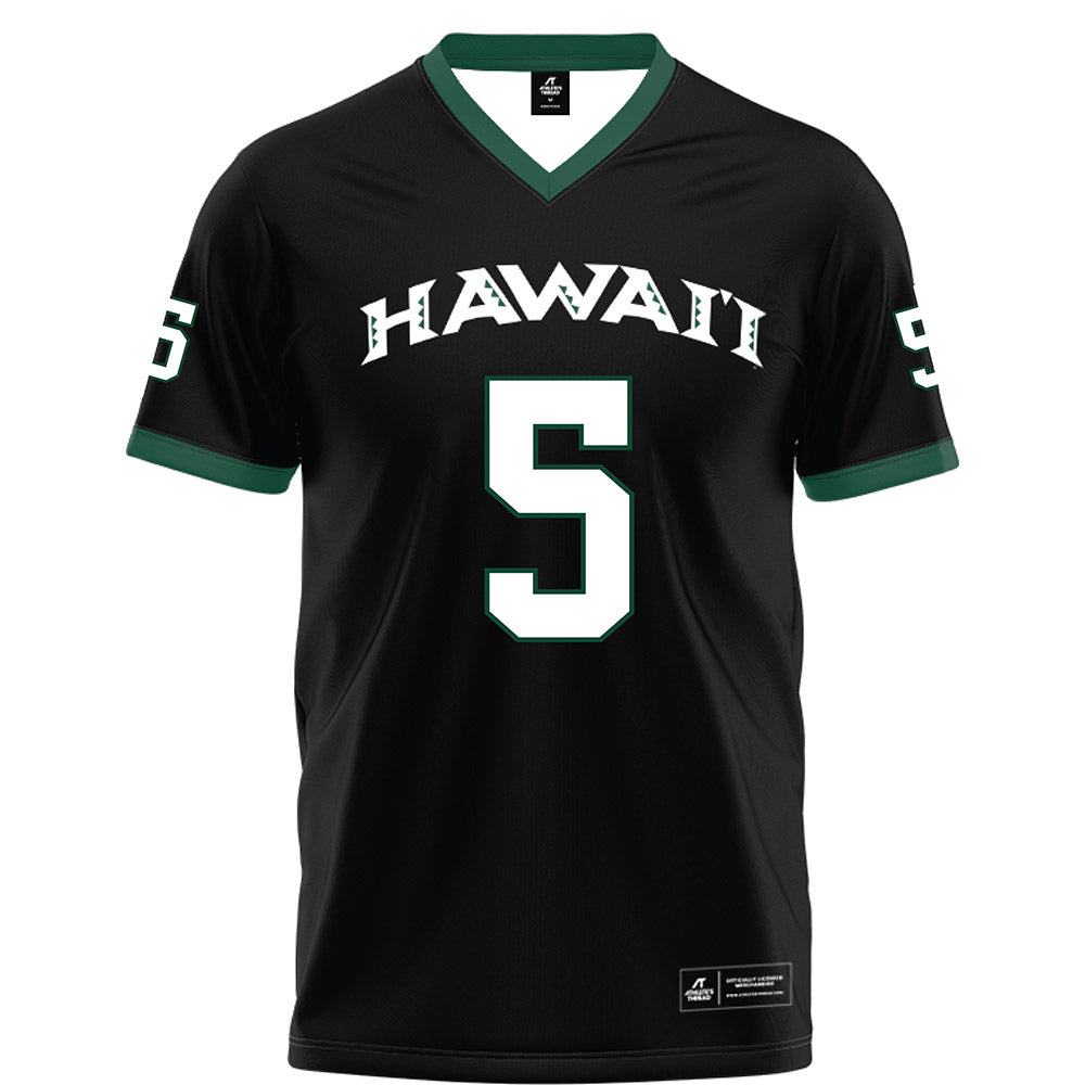 Hawaii - NCAA Football : Pofele Ashlock - Black Football Jersey-0