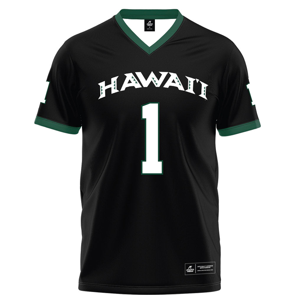 Hawaii - NCAA Football : Peter Manuma - Black Football Jersey-0
