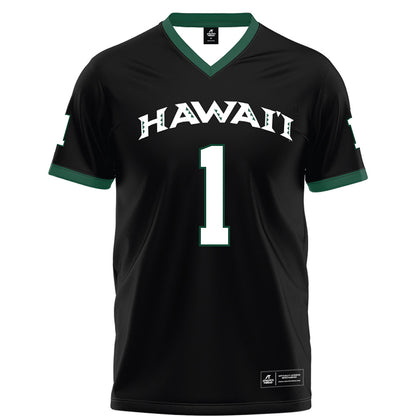 Hawaii - NCAA Football : Peter Manuma - Black Football Jersey-0