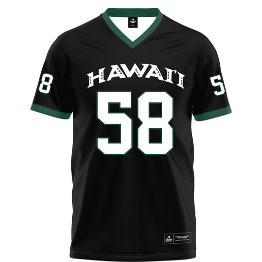 Hawaii - NCAA Football : Zhen-keith Sotelo - Black Football Jersey-0