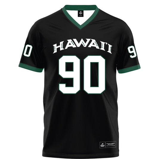 Hawaii - NCAA Football : Ha'aheo Dela Cruz - Black Football Jersey-0