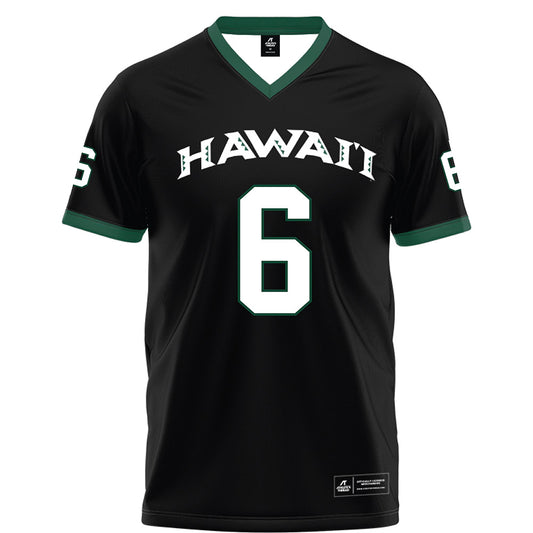 Hawaii - NCAA Football : Dekel Crowdus - Black Football Jersey