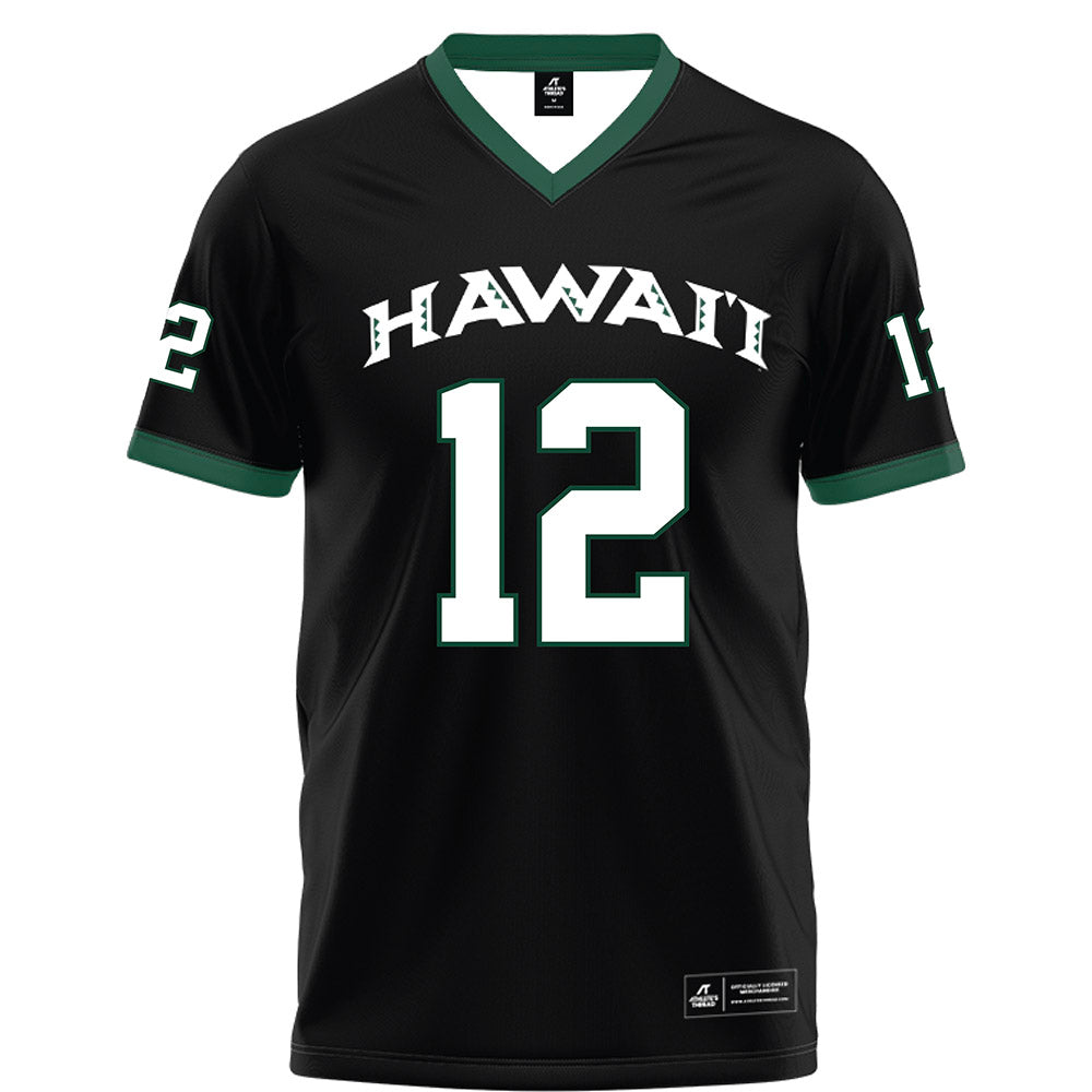 Hawaii - NCAA Football : Micah Alejado - Black Football Jersey-0