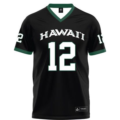 Hawaii - NCAA Football : Micah Alejado - Black Football Jersey-0