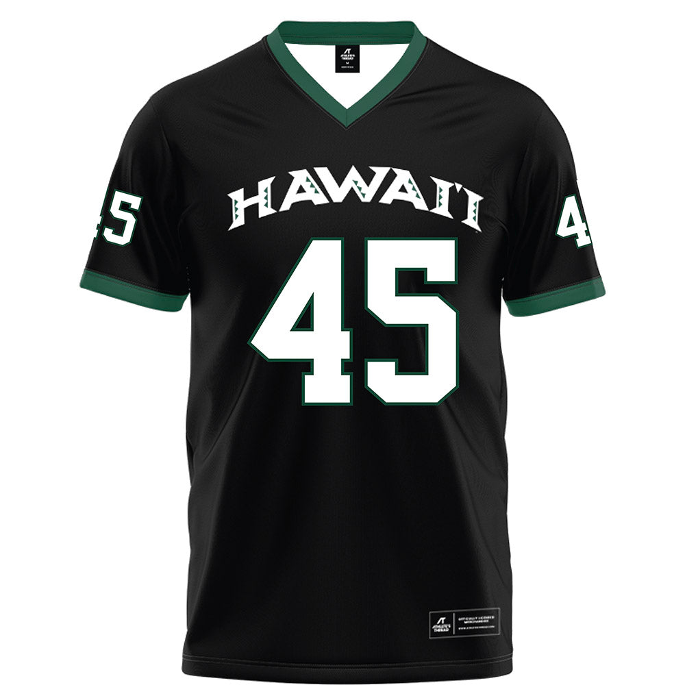Hawaii - NCAA Football : Nicholas Pang - Black Football Jersey-0