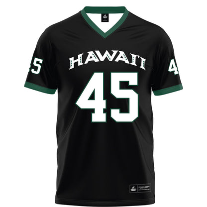 Hawaii - NCAA Football : Nicholas Pang - Black Football Jersey-0