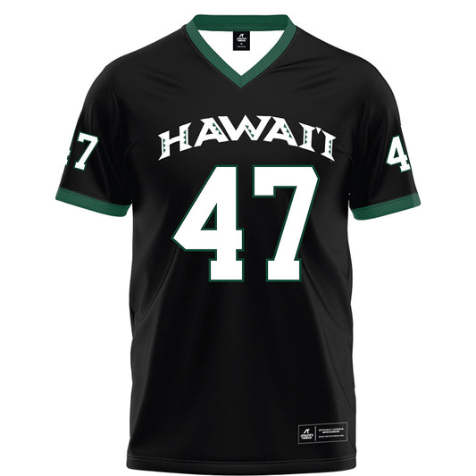 Hawaii - NCAA Football : Christian Vaughn - Black Football Jersey-0