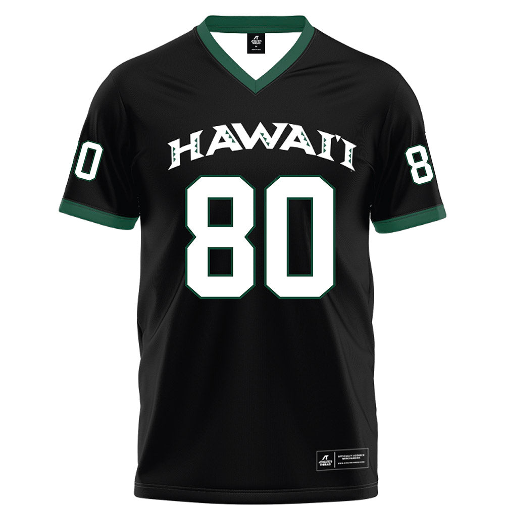 Hawaii - NCAA Football : Blaze Kamoku - Black Football Jersey-0