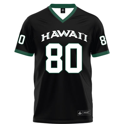 Hawaii - NCAA Football : Blaze Kamoku - Black Football Jersey-0