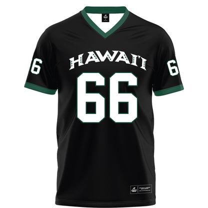 Hawaii - NCAA Football : Sergio Muasau - Black Football Jersey