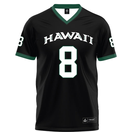 Hawaii - NCAA Football : Kilinahe Mendiola-Jensen - Black Football Jersey-0