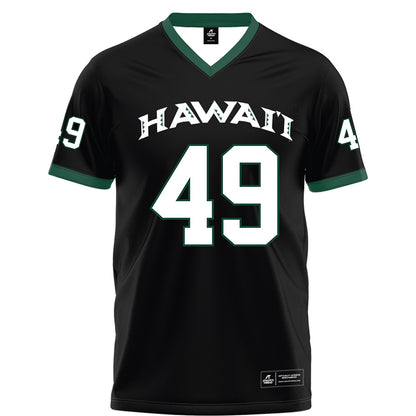 Hawaii - NCAA Football : Dennis Tadio - Black Football Jersey-0