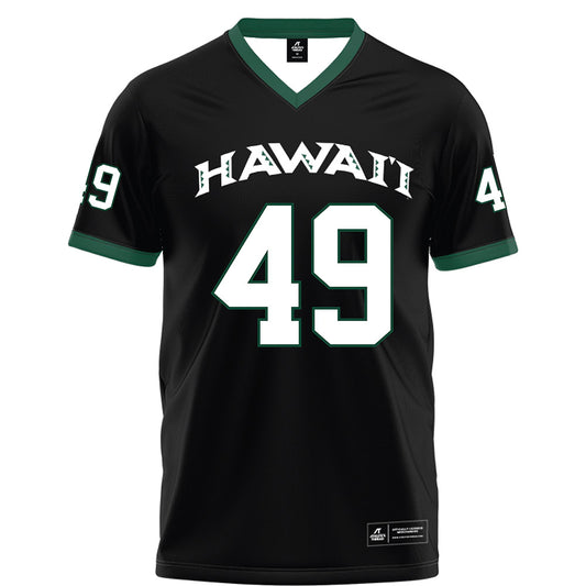 Hawaii - NCAA Football : Dennis Tadio - Black Football Jersey-0