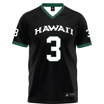 Hawaii - NCAA Football : Nick Cenacle - Black Football Jersey-0