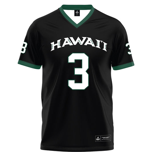 Hawaii - NCAA Football : Nick Cenacle - Black Football Jersey-0