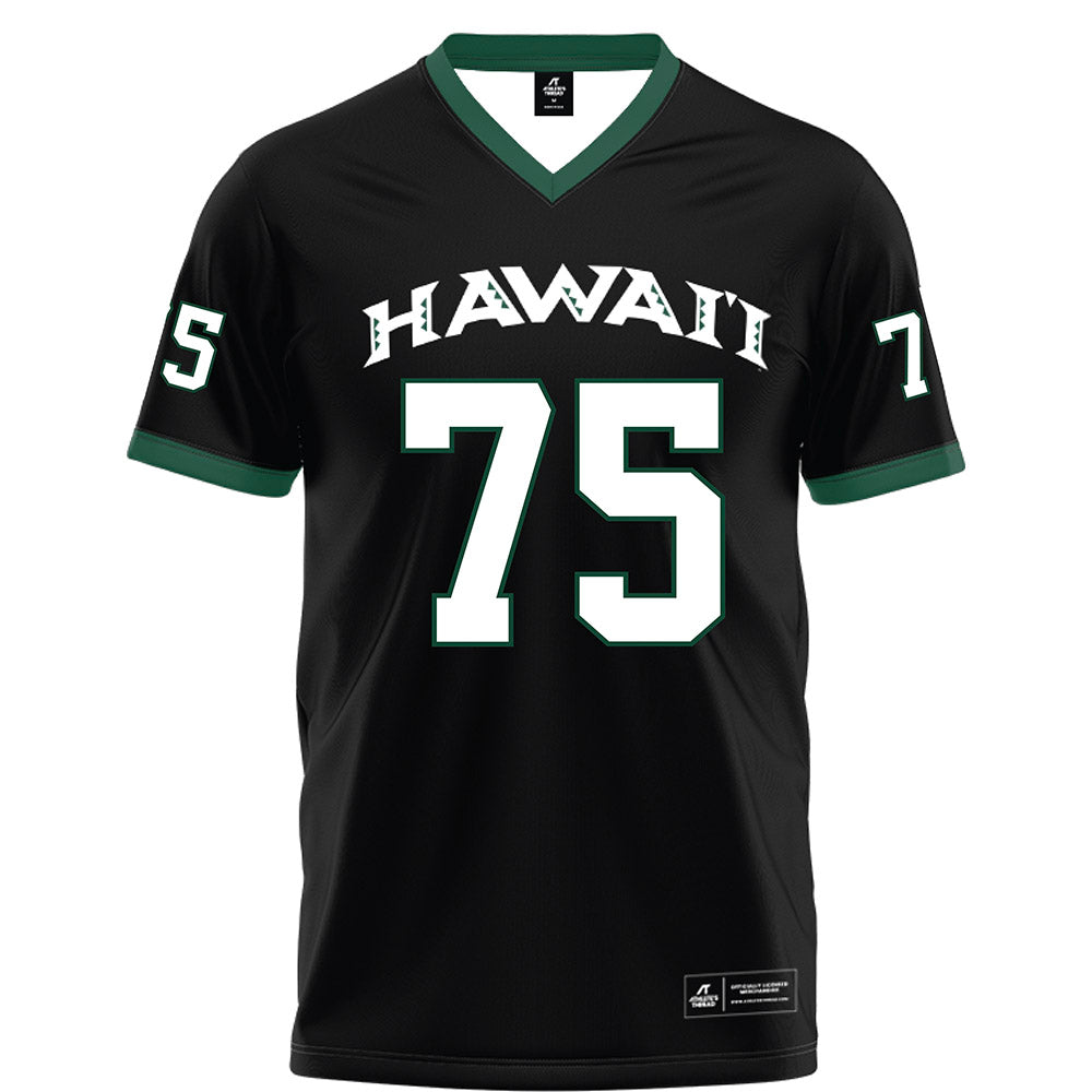 Hawaii - NCAA Football : Kaleb Carter - Black Football Jersey-0