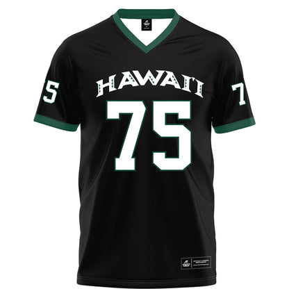 Hawaii - NCAA Football : Kaleb Carter - Black Football Jersey-0