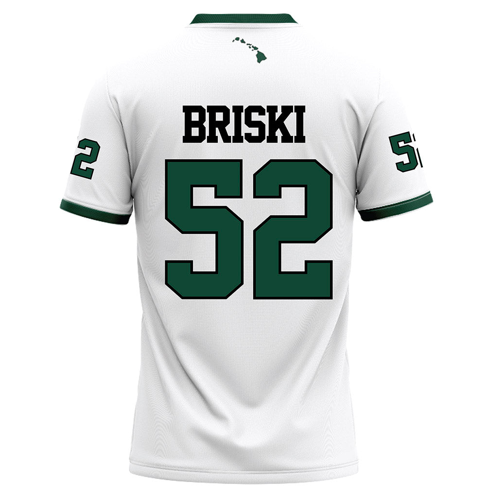 Hawaii - NCAA Football : Dean Briski - White Football Jersey-1